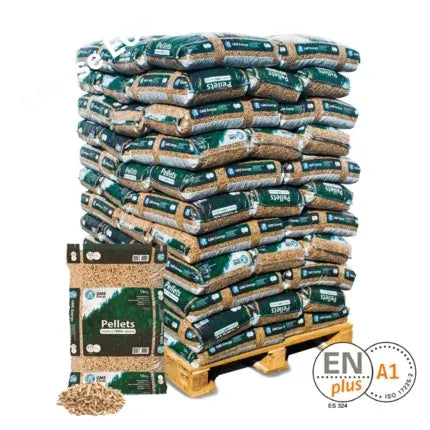 GME WoodPellet palet de 77 sacos de pellet 15 kg ENplus A1